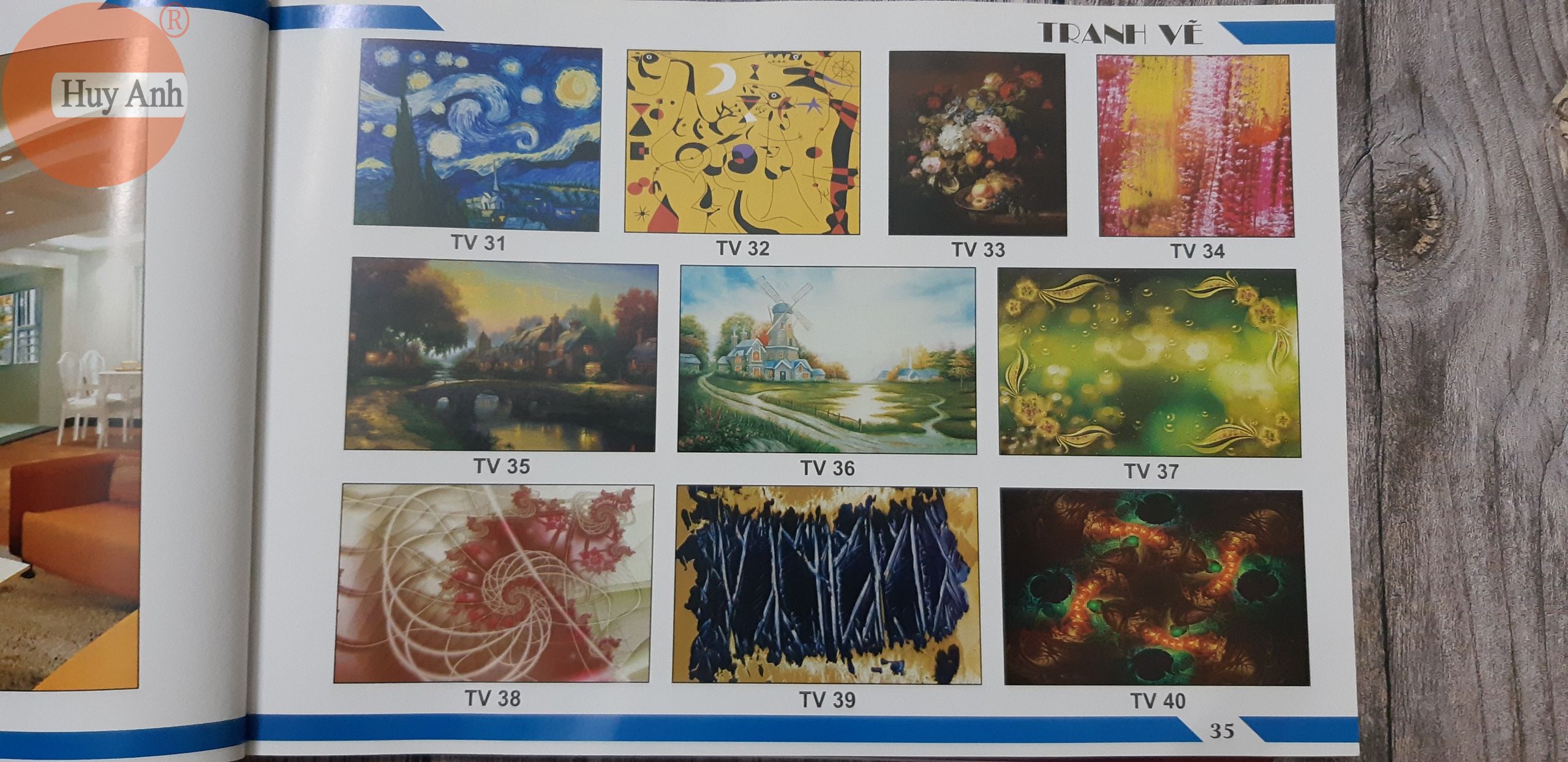 mẫu rèm cuốn in tranh cửa sổ